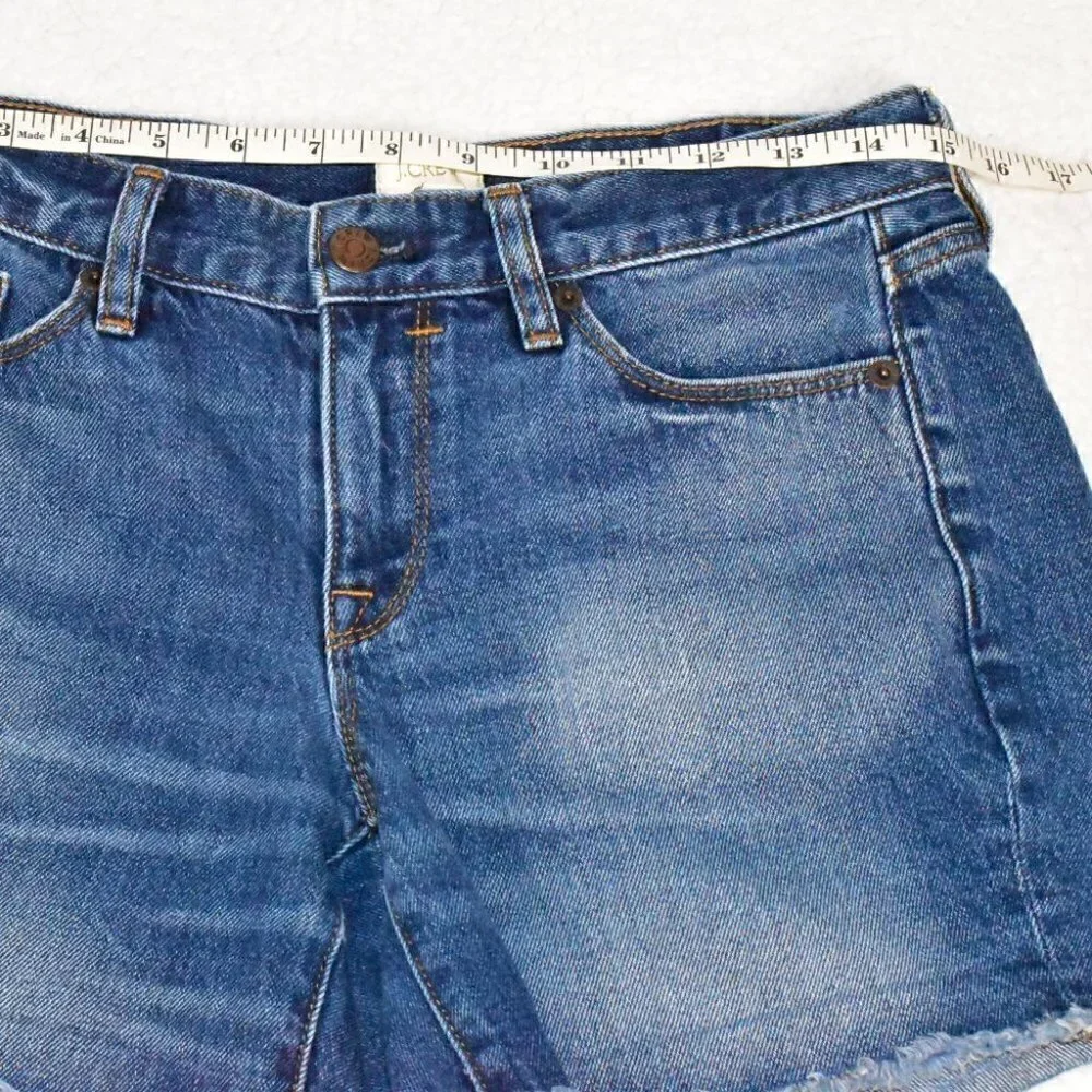 J. Crew Factory Raw Roll Cuff Denim Shorts Size 26